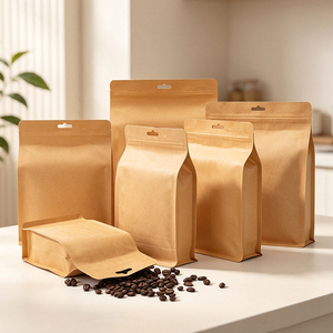 Kraft Paper Aluminum Foil Flat Bottom Pouch