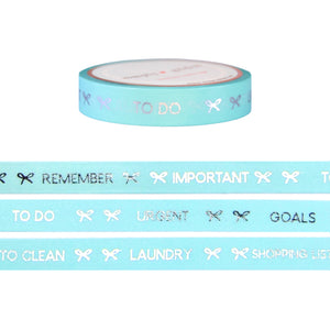 Robins Egg blue perforated functional task washi tape roll