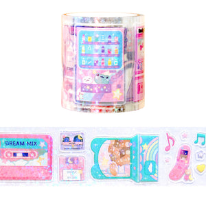 Electric City PET tape 50mm with sparkle star overlay