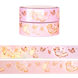 Purrrty Playful Kitty romantic rose gold foil tape set