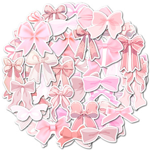 Promotional Cute Pink Bow Doodle Stickers