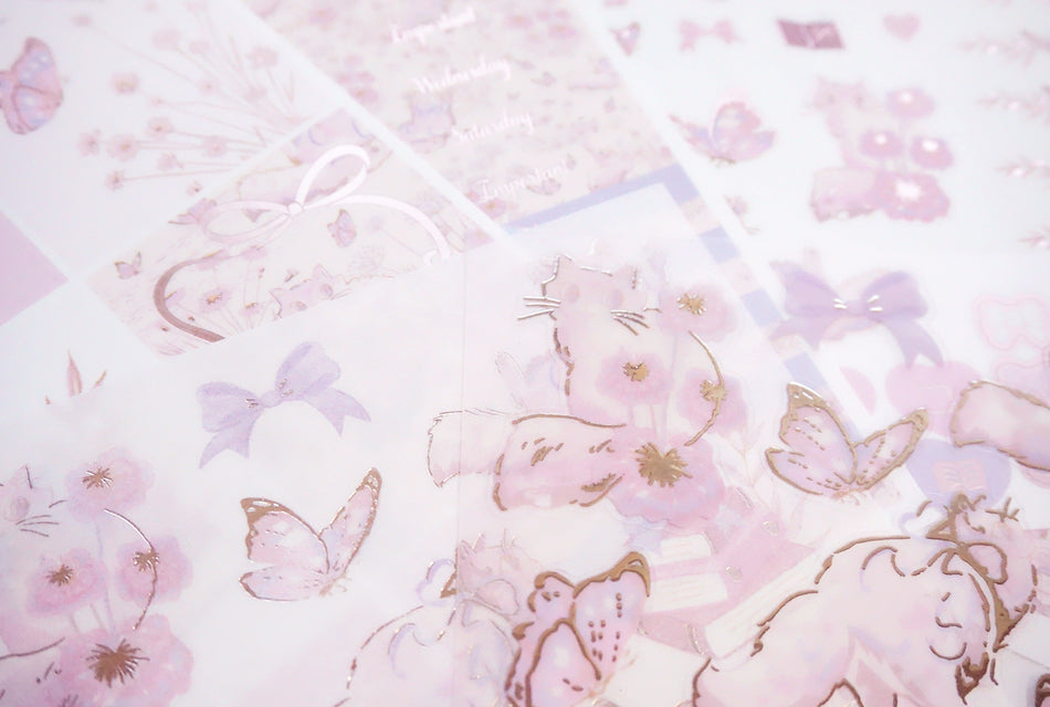 Functional foil sticker sheets with icon flags and habit trackers