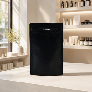 Black Stand up Pouch With Clear Window