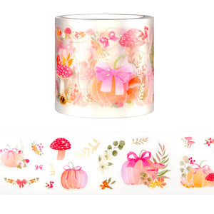 Autumn Blush PET tape 50mm with satin gold foil