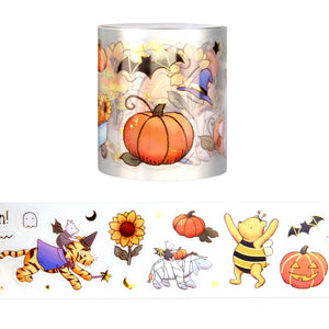 100 Acre Wood Halloween PET tape 50mm with light gold foil