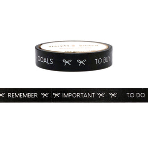 Monochrome black perforated functional task sticker rolls